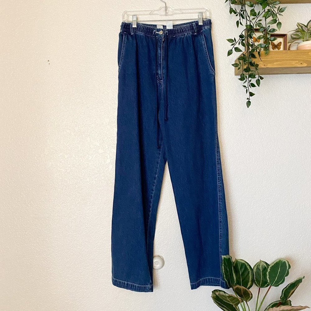 🦋 VINTAGE JONES NEW YORK Denim Chambray Pants Size Medium